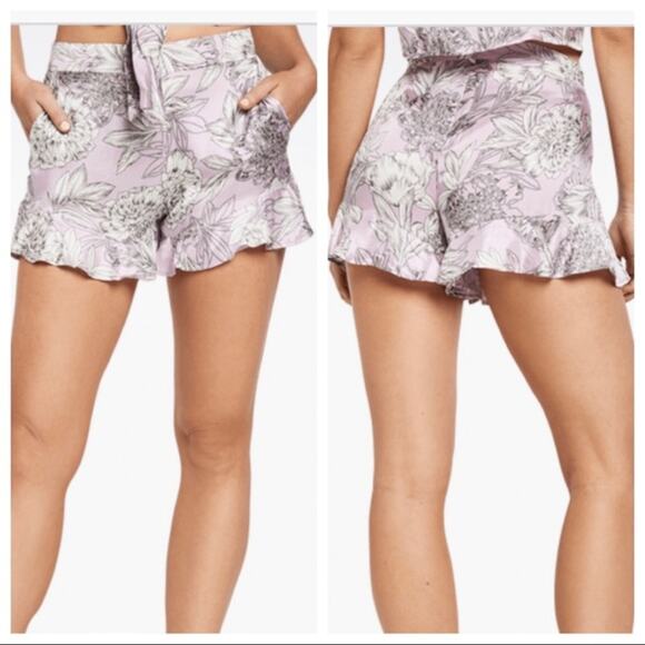 Bardot Frankie Frill Lavender Toile Print Shorts Size 6 - Picture 1 of 9